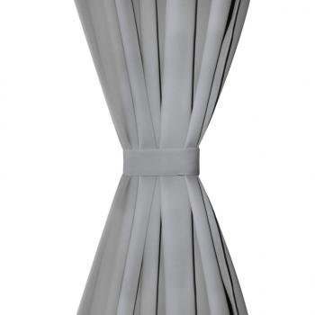 Vorhänge aus Mikro-Satin 2 Stk. mit Schlaufen 140×225 cm Grau