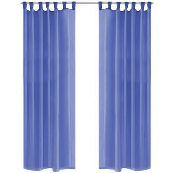 ARDEBO.de - Voile-Gardinen 2 Stk. 140 x 225 cm Königsblau
