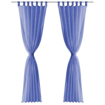 Voile-Gardinen 2 Stk. 140 x 245 cm Königsblau