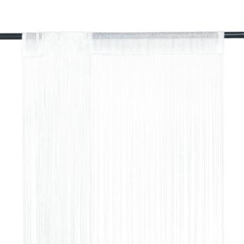 ARDEBO.de - Fadenvorhang 2 Stk.100 x 250 cm Weiß
