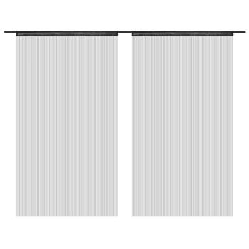Fadenvorhänge 2 Stk. 100 x 250 cm Schwarz