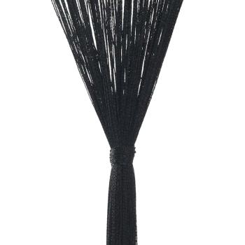 Fadenvorhänge 2 Stk. 140 x 250 cm Schwarz