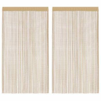 Fadenvorhänge 2 Stk. 140 x 250 cm Beige