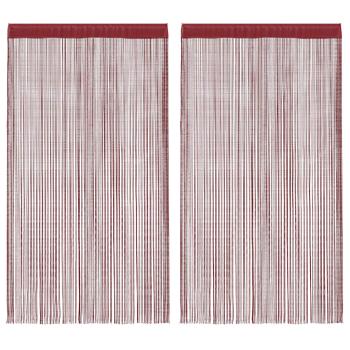 Fadenvorhänge 2 Stk. 140 x 250 cm Burgunderrot