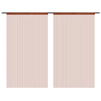 Fadenvorhänge 2 Stk. 140 x 250 cm Braun