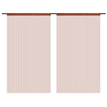 Fadenvorhänge 2 Stk. 140 x 250 cm Braun