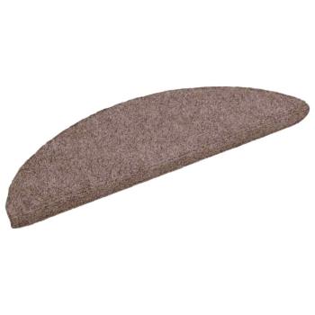15 Stk. Selbstklebende Treppenmatten Nadelvlies 56x17x3cm Braun
