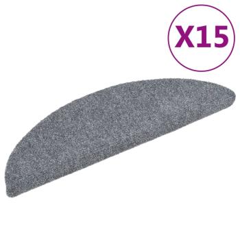15 Stk. Selbstkl. Treppenmatten Nadelvlies 56x17x3cm Hellgrau