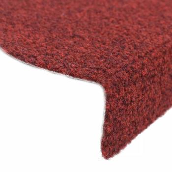 Stufenmatten Selbstklebend 15 Stk. 56x17x3 cm Bordeauxrot Halbrund