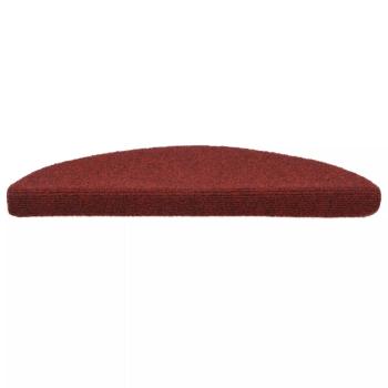Stufenmatten Selbstklebend 15 Stk. 56x17x3 cm Bordeauxrot Halbrund