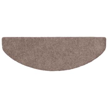 15-tlg Selbstklebende Treppenmatten Nadelvlies 65x21x4cm Braun