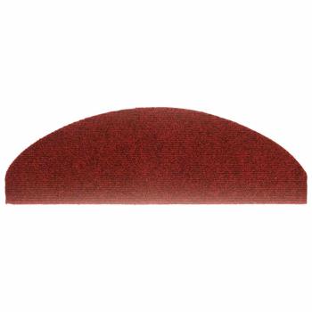 15-tlg Selbstklebende Treppenmatten Nadelvlies 65x21x4cm Rot
