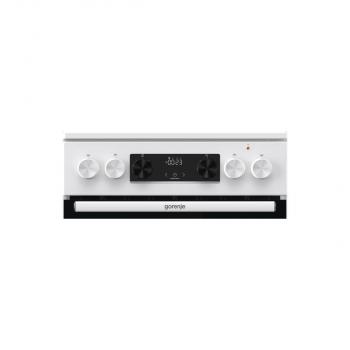 Gorenje GEC5C41WG Elektro-Standherd, 50cm breit, 70L, Glaskeramik, Pizza-Funkion, AquaClean, Auftaufunktion, weiß