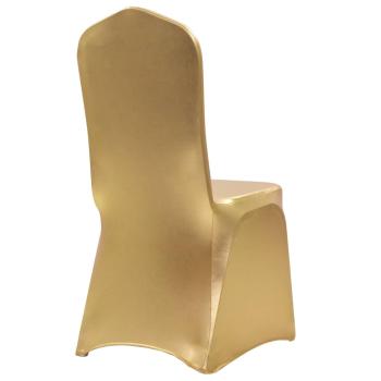 6 Stk. Stretch-Stuhlhussen Golden