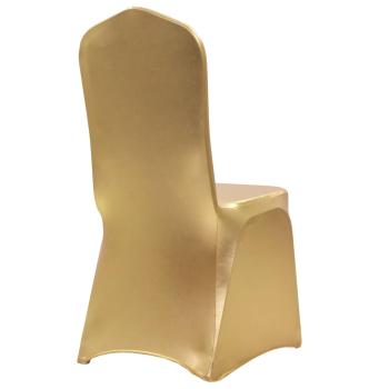 6 Stk. Stretch-Stuhlhussen Golden