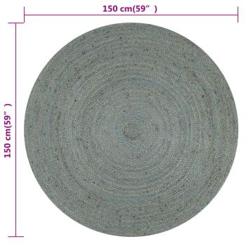 Teppich Handgefertigt Jute Rund 150 cm Olivgrün