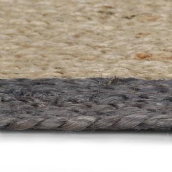 Teppich Handgefertigt Jute mit Dunkelgrauem Rand 120 cm