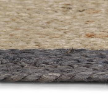 Teppich Handgefertigt Jute mit Dunkelgrauem Rand 150 cm