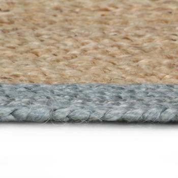 Teppich Handgefertigt Jute mit Olivgrünem Rand 90 cm