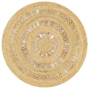 ARDEBO.de - Teppich Handgefertigt Jute Geflochten 90 cm