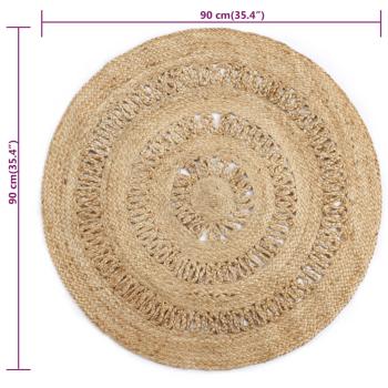 Teppich Handgefertigt Jute Geflochten 90 cm