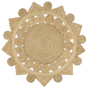 ARDEBO.de - Teppich Handgefertigt Jute Geflochten 120 cm
