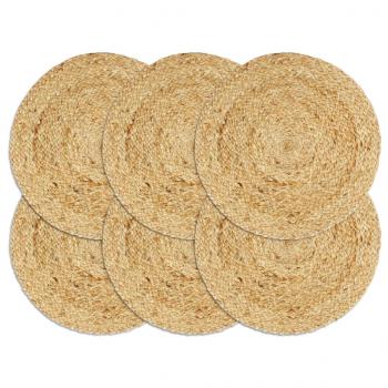 ARDEBO.de - Tischsets 6 Stk. Natur 38 cm Rund Jute