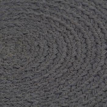 Tischsets 6 Stk. Dunkelgrau 38 cm Rund Baumwolle