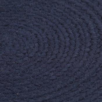 Tischsets 6 Stk. Uni Marineblau 38 cm Rund Baumwolle 