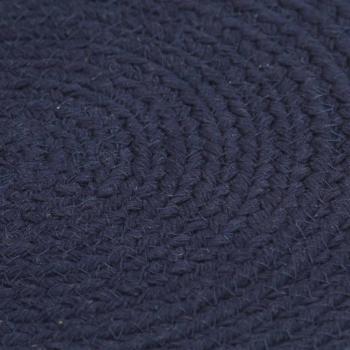 Tischsets 6 Stk. Uni Marineblau 38 cm Rund Baumwolle 