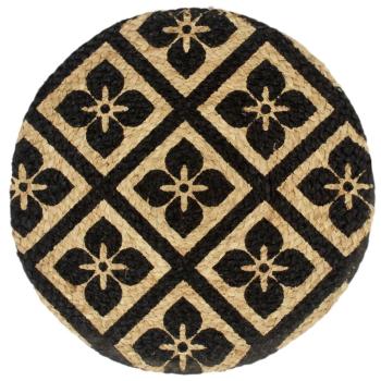 Tischsets 4 Stk. Schwarz 38 cm Rund Jute