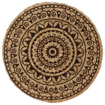 Tischsets 6 Stk. Dunkelbraun 38 cm Rund Jute