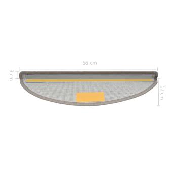 15 Stk. Treppenmatten Taupe 56 x 17 x 3 cm