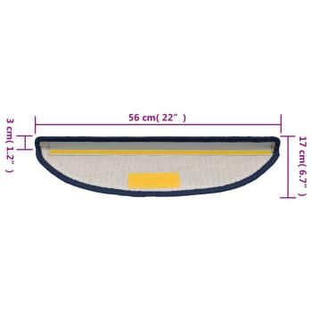 Stufenmatten 15 Stk. 56x17x3 cm Blau Halbrund