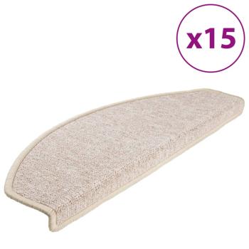 15 Stk. Treppenmatten Taupe 65 x 24 x 4 cm
