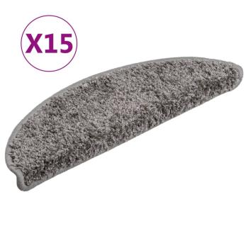 Treppenmatten 15 Stk. Grau 56x17x3 cm