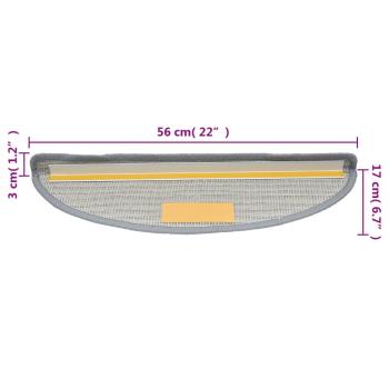 Stufenmatten 15 Stk. 56x17x3 cm Grau Halbrund