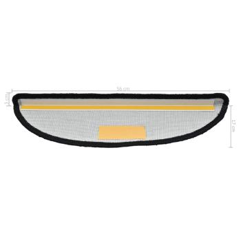 Stufenmatten 15 Stk. 56x17x3 cm Schwarz Halbrund