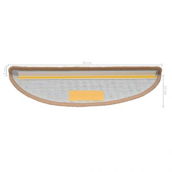 Treppenmatten 15 Stk. Beige 56x17x3 cm