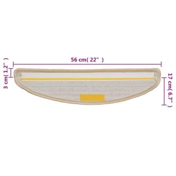 Stufenmatten 15 Stk. 56x17x3 cm Creme Halbrund