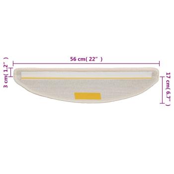 Stufenmatten 15 Stk. 56x17x3 cm Weiß Halbrund
