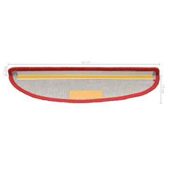 Stufenmatten 15 Stk. 56x17x3 cm Rot Halbrund