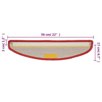 Stufenmatten 15 Stk. 56x17x3 cm Rot Halbrund
