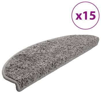 Treppenmatten 15 Stk. Grau 65x21x4 cm