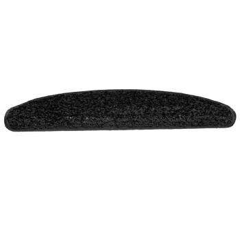 Treppenmatten 15 Stk. Schwarz 65x21x4 cm