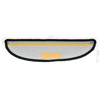 Stufenmatten 15 Stk. 65x21x4 cm Schwarz Halbrund Groß