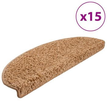 Treppenmatten 15 Stk. Beige 65x21x4 cm