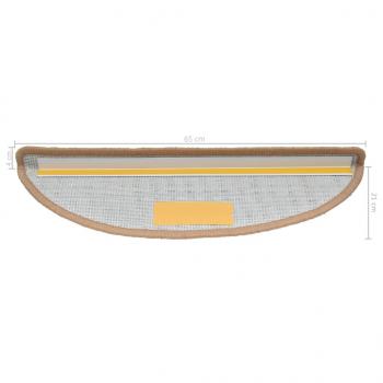 Treppenmatten 15 Stk. Beige 65x21x4 cm
