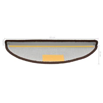 Stufenmatten 15 Stk. 65x21x4 cm Braun Halbrund Groß