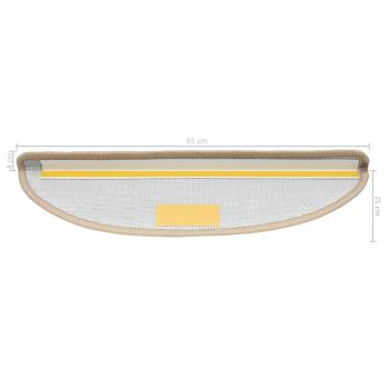 Stufenmatten 15 Stk. 65x21x4 cm Creme Halbrund Groß
